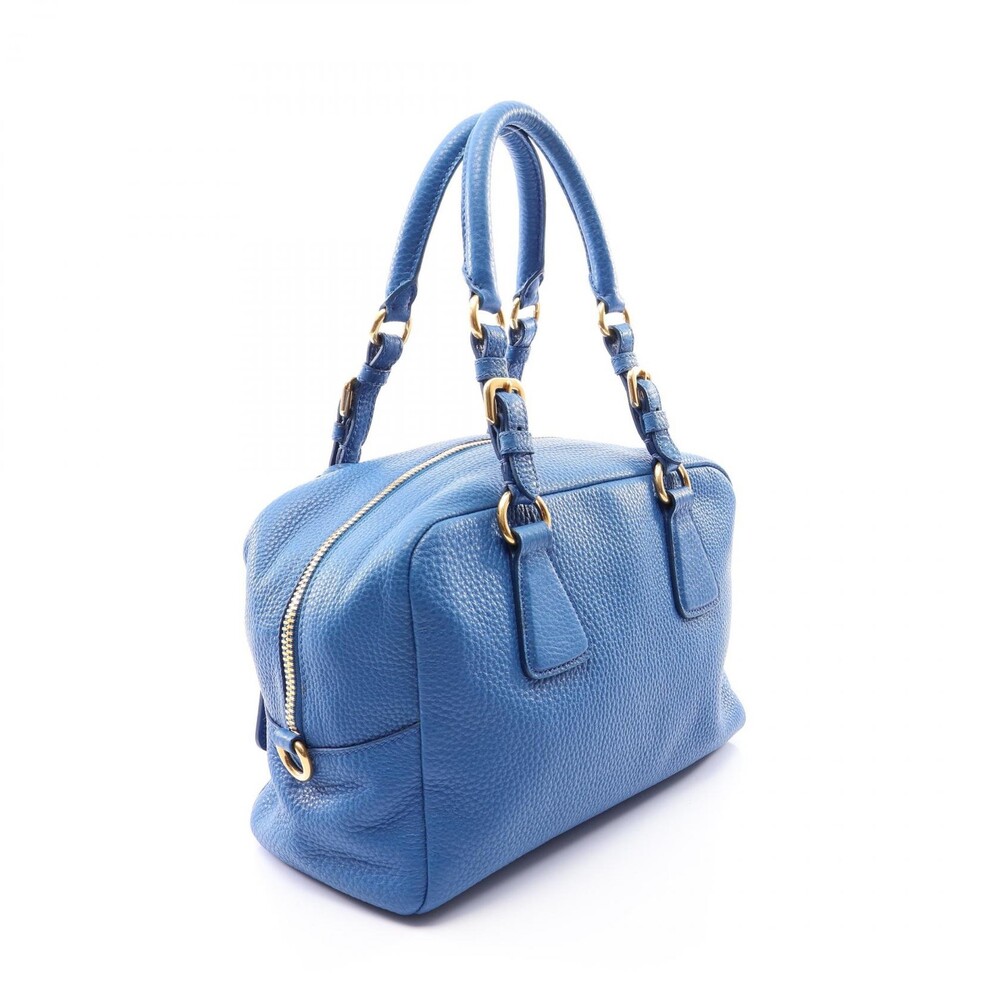 Prada Vit.Daino Handbag Leather Blue #272234P10B - Picture 2 of 7